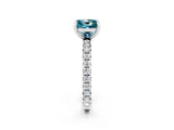 White gold Princess Cut Cut Diamond Pavé Band with Four-Prong Setting_2