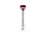 White gold Princess Cut Cut Diamond Pavé Band with Four-Prong Setting_2