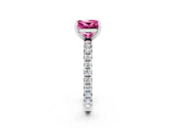 White gold Princess Cut Cut Diamond Pavé Band with Four-Prong Setting_2