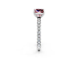 White gold Princess Cut Cut Diamond Pavé Band with Four-Prong Setting_2