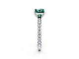 White gold Princess Cut Cut Diamond Pavé Band with Four-Prong Setting_2