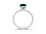 White gold Princess Cut Cut Diamond Pavé Band with Four-Prong Setting_3
