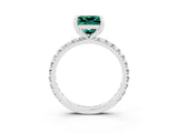 White gold Princess Cut Cut Diamond Pavé Band with Four-Prong Setting_3