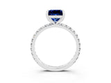 White gold Princess Cut Cut Diamond Pavé Band with Four-Prong Setting_3