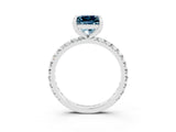 White gold Princess Cut Cut Diamond Pavé Band with Four-Prong Setting_3
