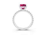 White gold Princess Cut Cut Diamond Pavé Band with Four-Prong Setting_3