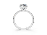 White gold Princess Cut Cut Diamond Pavé Band with Four-Prong Setting_3