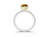 White gold Princess Cut Cut Diamond Pavé Band with Four-Prong Setting_3