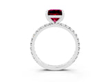 White gold Princess Cut Cut Diamond Pavé Band with Four-Prong Setting_3