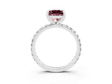 White gold Princess Cut Cut Diamond Pavé Band with Four-Prong Setting_3