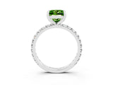 White gold Princess Cut Cut Diamond Pavé Band with Four-Prong Setting_3