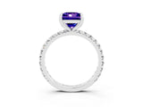 White gold Princess Cut Cut Diamond Pavé Band with Four-Prong Setting_3