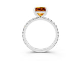 White gold Princess Cut Cut Diamond Pavé Band with Four-Prong Setting_3