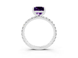 White gold Princess Cut Cut Diamond Pavé Band with Four-Prong Setting_3
