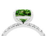 White gold Princess Cut Cut Diamond Pavé Band with Four-Prong Setting_4