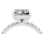 White gold Princess Cut Cut Diamond Pavé Band with Four-Prong Setting_4