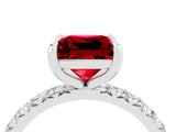 White gold Princess Cut Cut Diamond Pavé Band with Four-Prong Setting_4