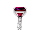 White gold Princess Cut Cut Diamond Pavé Band with Four-Prong Setting_5
