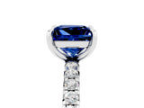 White gold Princess Cut Cut Diamond Pavé Band with Four-Prong Setting_5