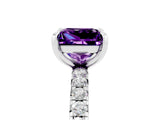 White gold Princess Cut Cut Diamond Pavé Band with Four-Prong Setting_5