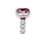 White gold Princess Cut Cut Diamond Pavé Band with Four-Prong Setting_5