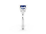 White gold Princess Cut Cut Diamond Ring with Tapered Baguette Side Stones in Four-Prong Setting_2