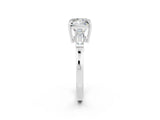 White gold Princess Cut Cut Diamond Ring with Tapered Baguette Side Stones in Four-Prong Setting_2