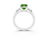 White gold Princess Cut Cut Diamond Ring with Tapered Baguette Side Stones in Four-Prong Setting_3