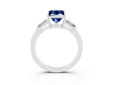 White gold Princess Cut Cut Diamond Ring with Tapered Baguette Side Stones in Four-Prong Setting_3