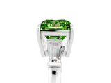 White gold Princess Cut Cut Diamond Ring with Tapered Baguette Side Stones in Four-Prong Setting_5