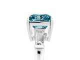 White gold Princess Cut Cut Diamond Ring with Tapered Baguette Side Stones in Four-Prong Setting_5