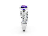 White gold Princess Cut Cut Halo Split Shank Prong Setting Ring_14