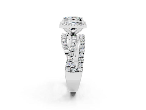 White gold Princess Cut Cut Halo Split Shank Prong Setting Ring_14