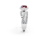 White gold Princess Cut Cut Halo Split Shank Prong Setting Ring_14