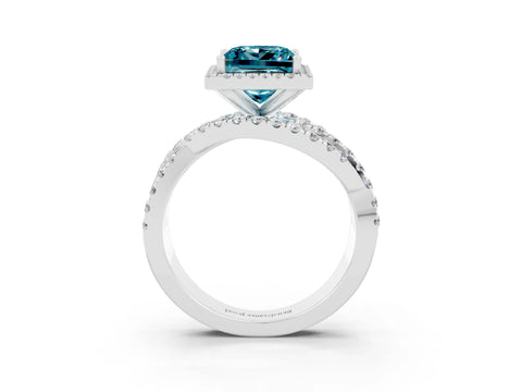 White gold Princess Cut Cut Halo Split Shank Prong Setting Ring_15