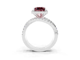 White gold Princess Cut Cut Halo Split Shank Prong Setting Ring_15