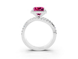 White gold Princess Cut Cut Halo Split Shank Prong Setting Ring_15