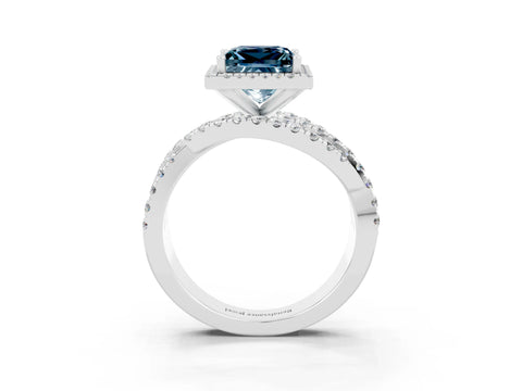 White gold Princess Cut Cut Halo Split Shank Prong Setting Ring_15