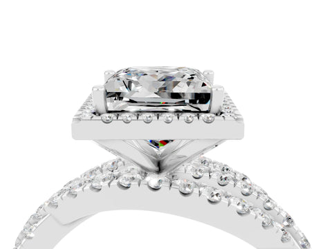 White gold Princess Cut Cut Halo Split Shank Prong Setting Ring_16