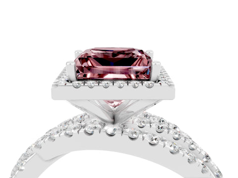 White gold Princess Cut Cut Halo Split Shank Prong Setting Ring_16