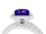 White gold Princess Cut Cut Halo Split Shank Prong Setting Ring_16