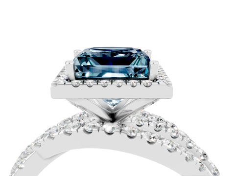 White gold Princess Cut Cut Halo Split Shank Prong Setting Ring_16