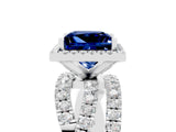 White gold Princess Cut Cut Halo Split Shank Prong Setting Ring_17