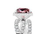 White gold Princess Cut Cut Halo Split Shank Prong Setting Ring_17
