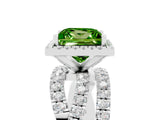 White gold Princess Cut Cut Halo Split Shank Prong Setting Ring_17