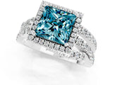 White gold Princess Cut Cut Halo Split Shank Prong Setting Ring_25