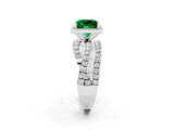 White gold Princess Cut Cut Halo Split Shank Prong Setting Ring_26