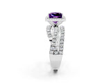 White gold Princess Cut Cut Halo Split Shank Prong Setting Ring_26