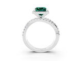 White gold Princess Cut Cut Halo Split Shank Prong Setting Ring_27