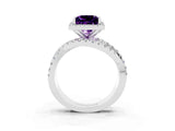 White gold Princess Cut Cut Halo Split Shank Prong Setting Ring_27